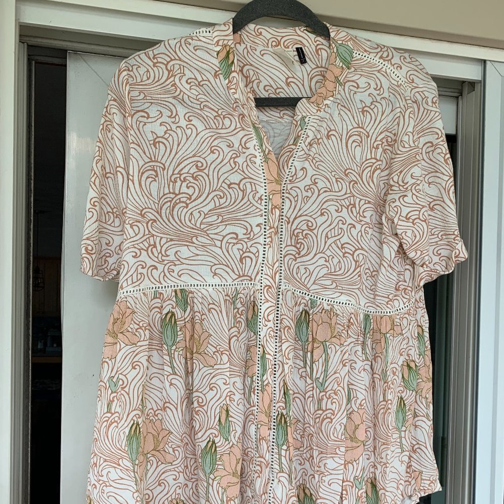 Anthropology Button Up Baby Doll Top